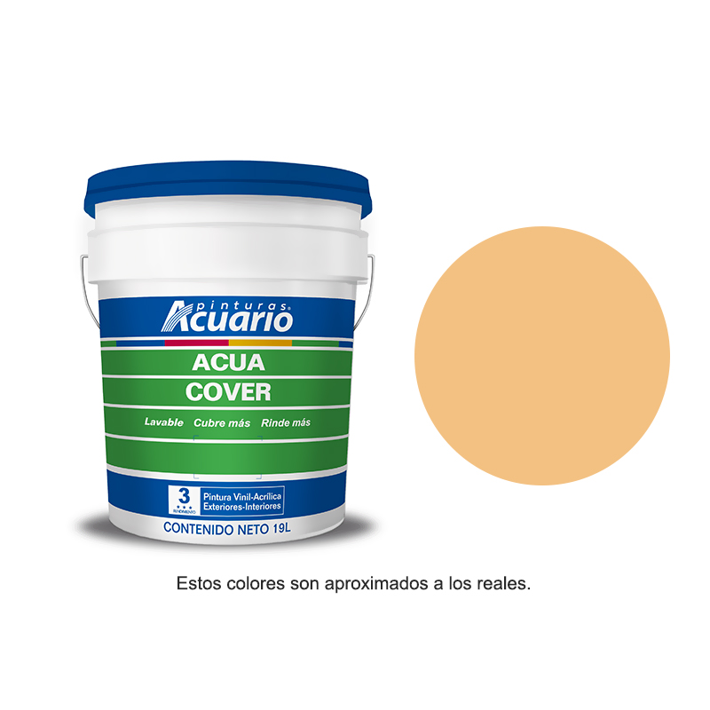 Pintura Acuario Acua Cover Cubeta 19L Color Chabacano VA90390