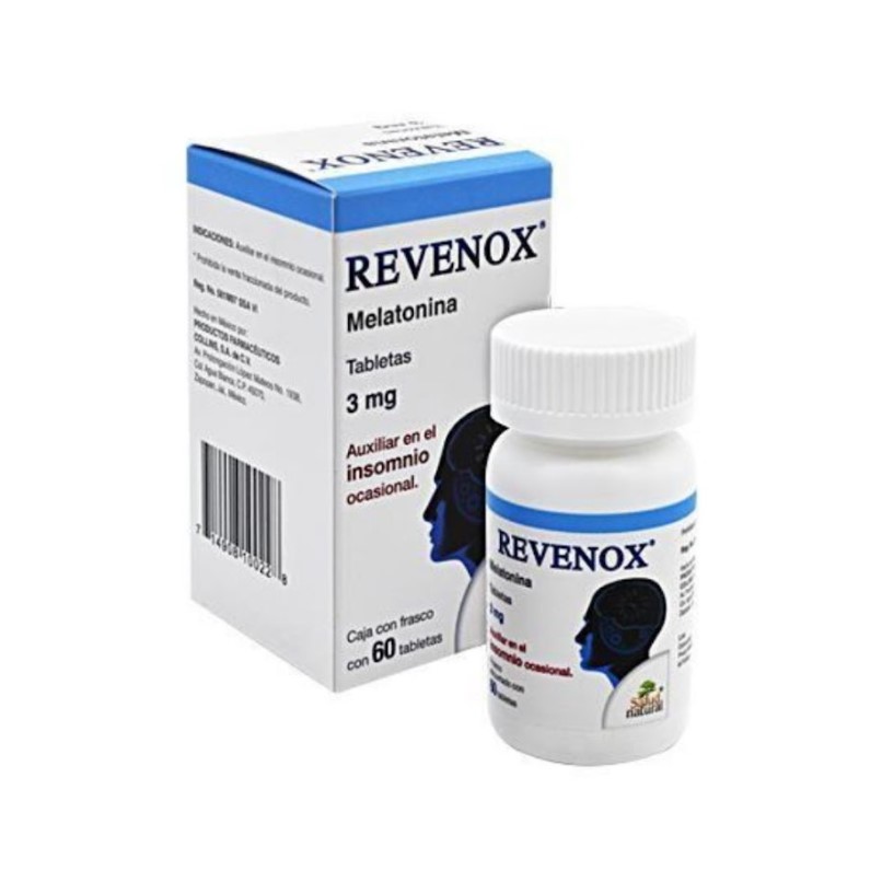 Revenox Melatonina Auxiliar En El Insomnio Ocasional 60 Tabs 3 Mg Salud Natural