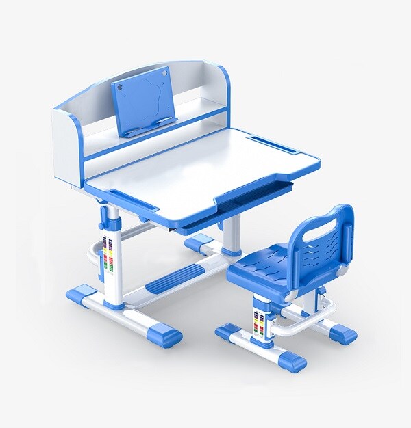 Escritorio Infantil ERGONÓMICO con LIBRERO (Azul)