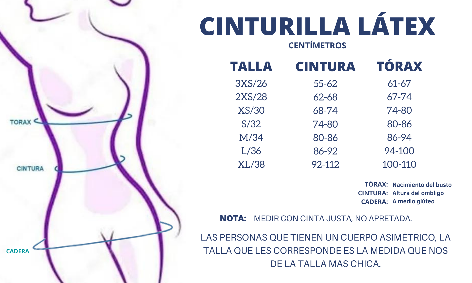 Cinturilla de Látex Unisex 3 Broches Kisha