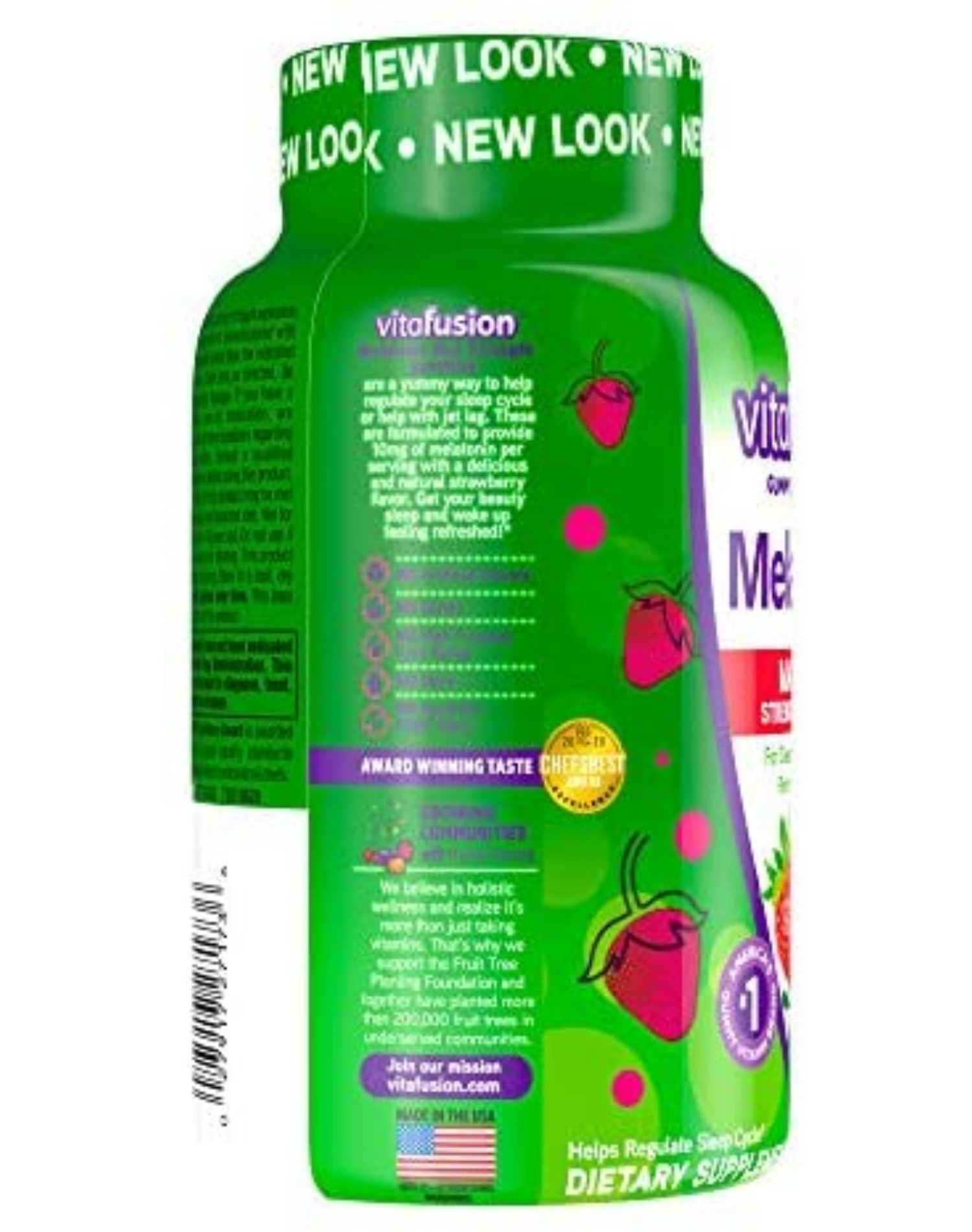 Vitafusion Melatonin Max 10mg 100 ct Strawberry Melatonina Gomitas de para Dormir de 10mg con 100 pzas sueño descanso