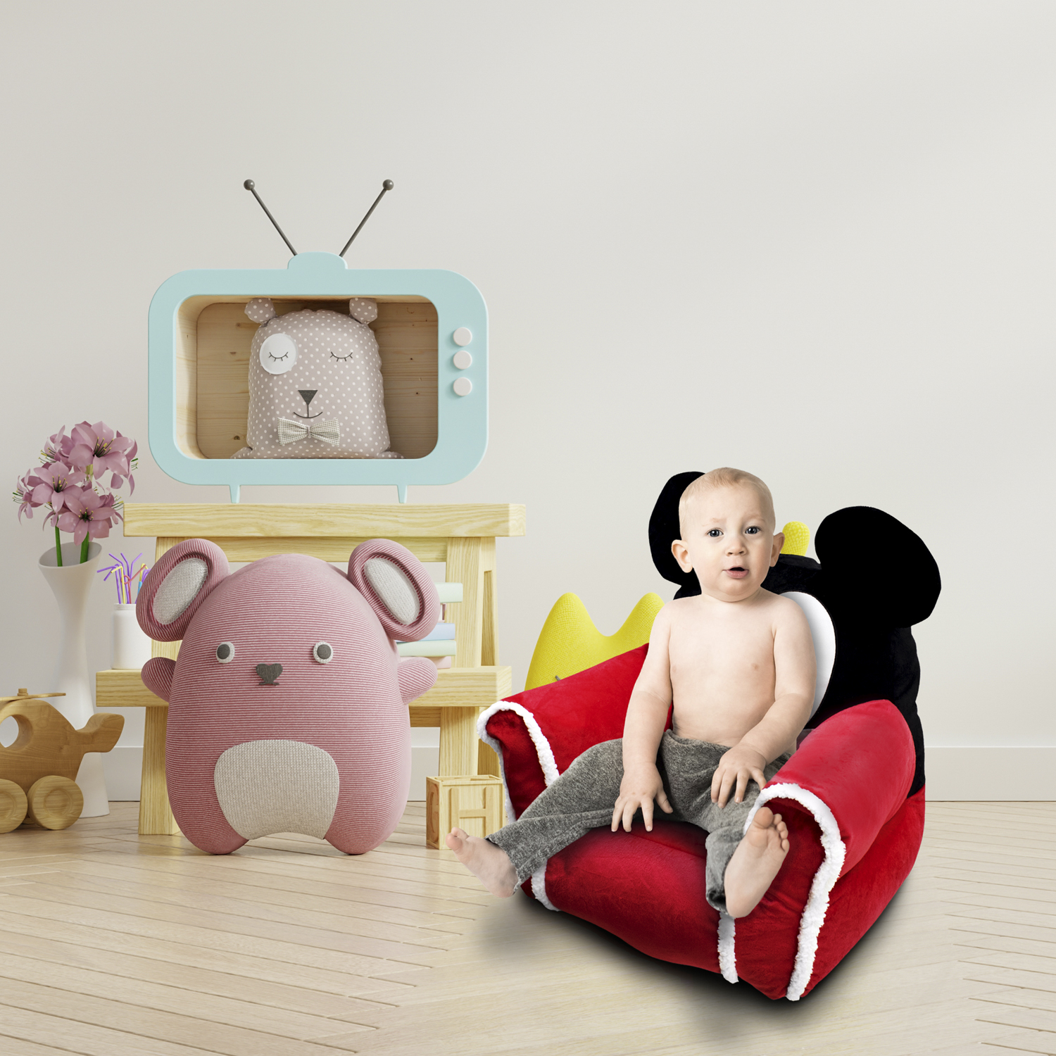 Sillon Puff Mickey Mouse Disney para niños