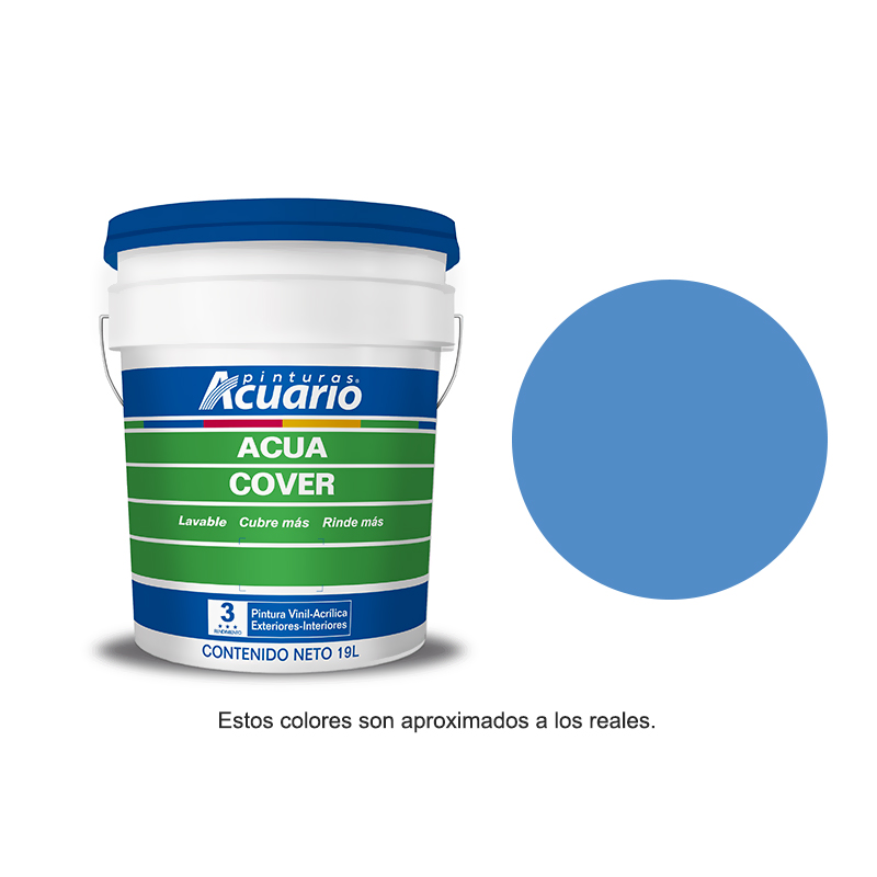 Pintura Acuario Acua Cover Cubeta 19L Color Azul Medio VA91690