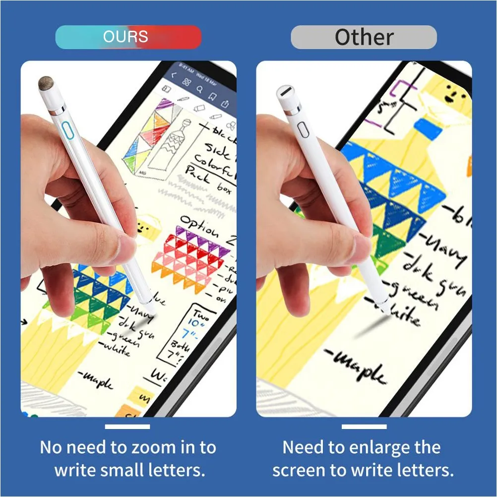 Lápiz Táctil Resistivo Para iPad Android Tablet iPhone Pc Blanco 