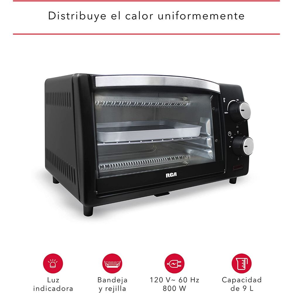 Horno RCA  Eléctrico doble resistencia 9 Litros RC-9L