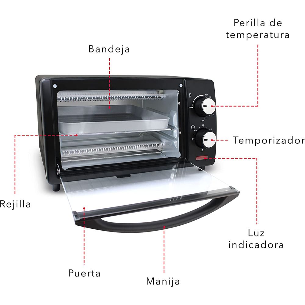 Horno RCA  Eléctrico doble resistencia 9 Litros RC-9L