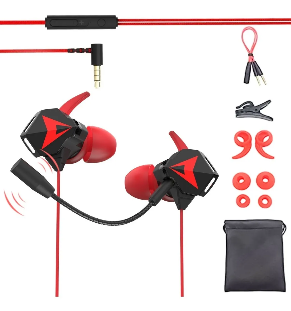 Audifonos Micrófono Gamer Micrófono Inalámbrico Con 2 Micro