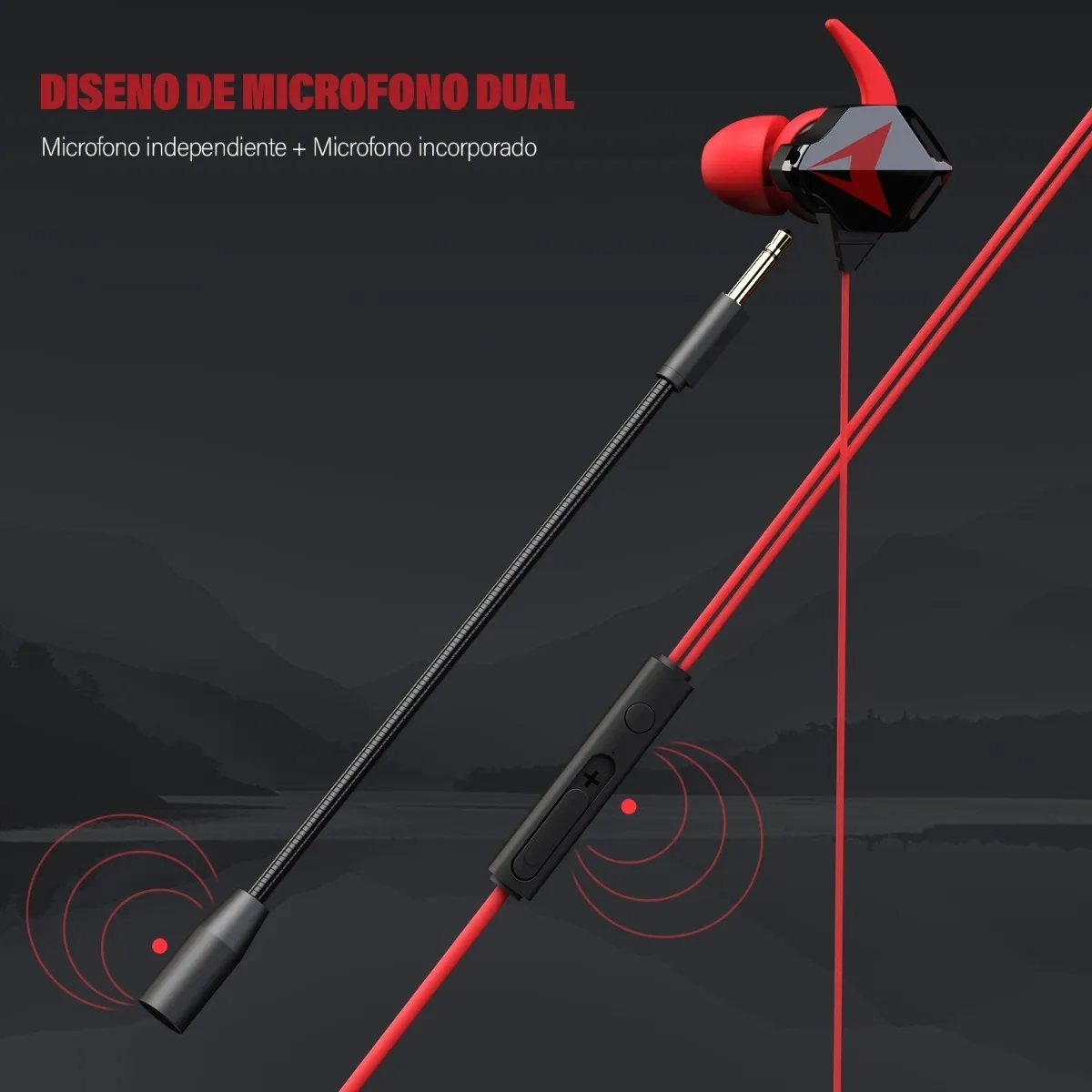 Audifonos Micrófono Gamer Micrófono Inalámbrico Con 2 Micro