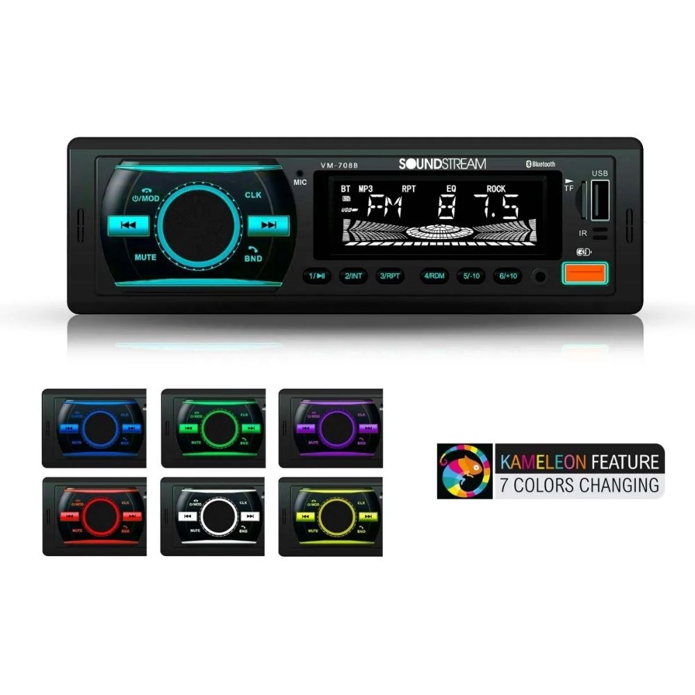 Autoestereo STEELPRO  Bluetooth 1 Din Sd Aux Graba A Usb VM-708B