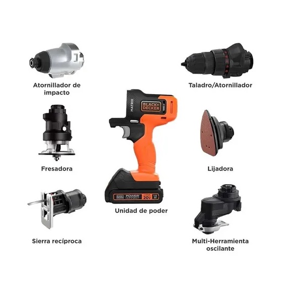 Taladro Black And Decker 6 En 1 Matrix 20v Tool Combo