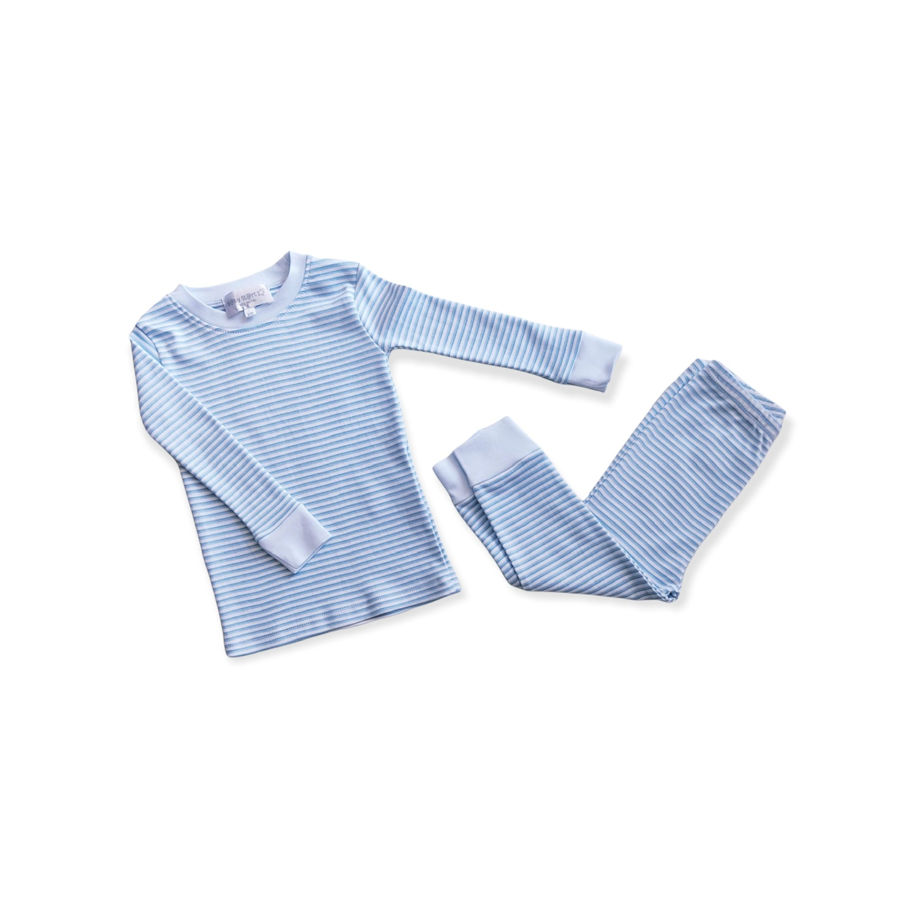PIJAMA RAYAS AZUL CELESTE 