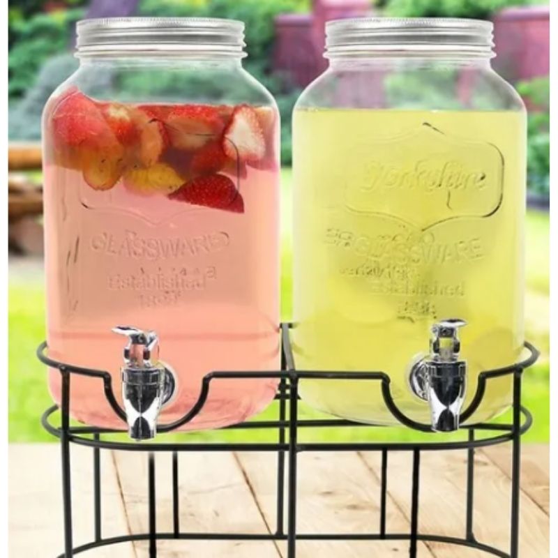 Top Choice 2415-3562 2 Dispensadores Bebidas Vitrolero Vidrio Mason Jar Agua 10l