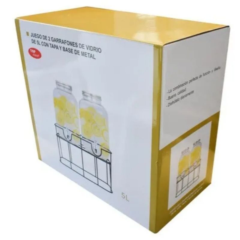 Top Choice 2415-3562 2 Dispensadores Bebidas Vitrolero Vidrio Mason Jar Agua 10l