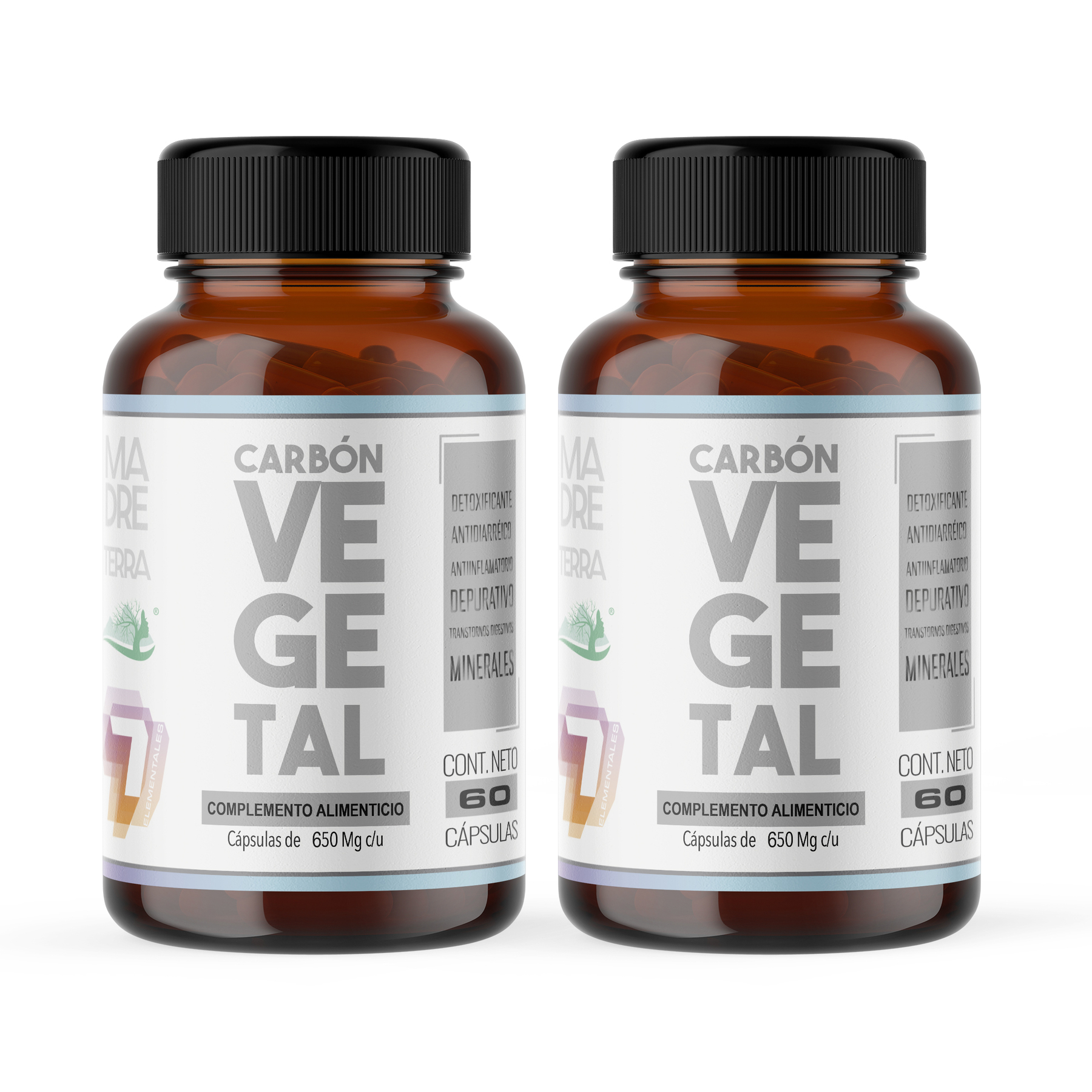 Carbón Vegetal 100% puro 2 Pzas