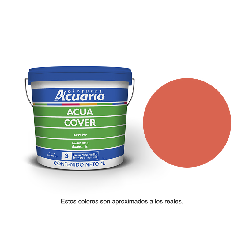 Pintura Acuario Acua Cover Galón 4L Color Naranja VA91040