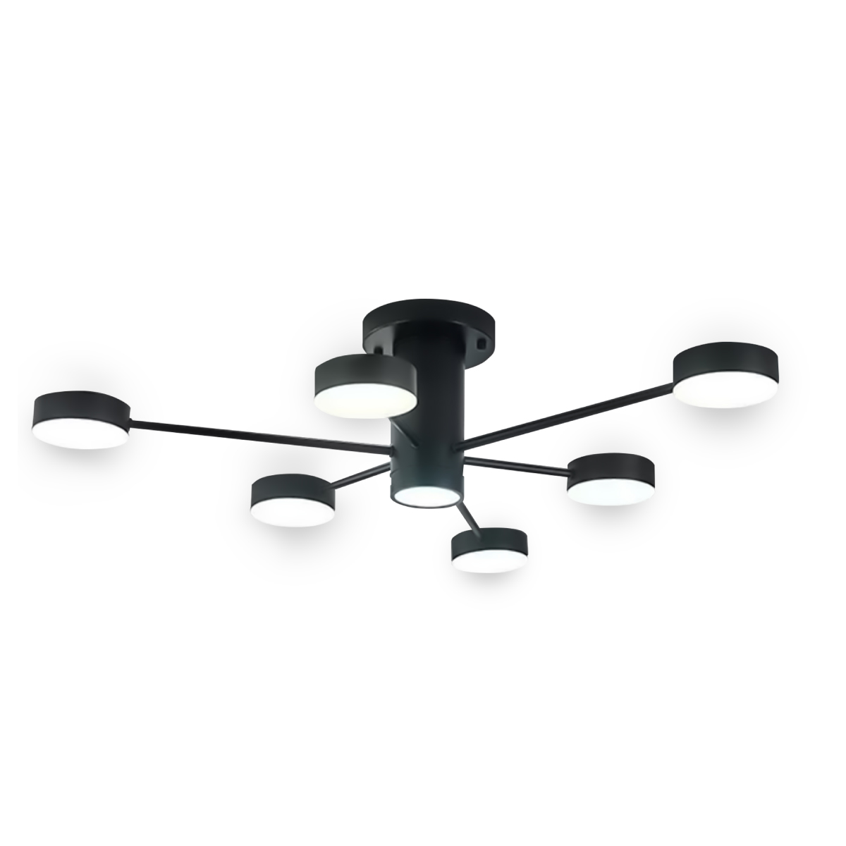 Lampara de techo estilo industrial hierro forjado lampara downlight 6+1 luces.