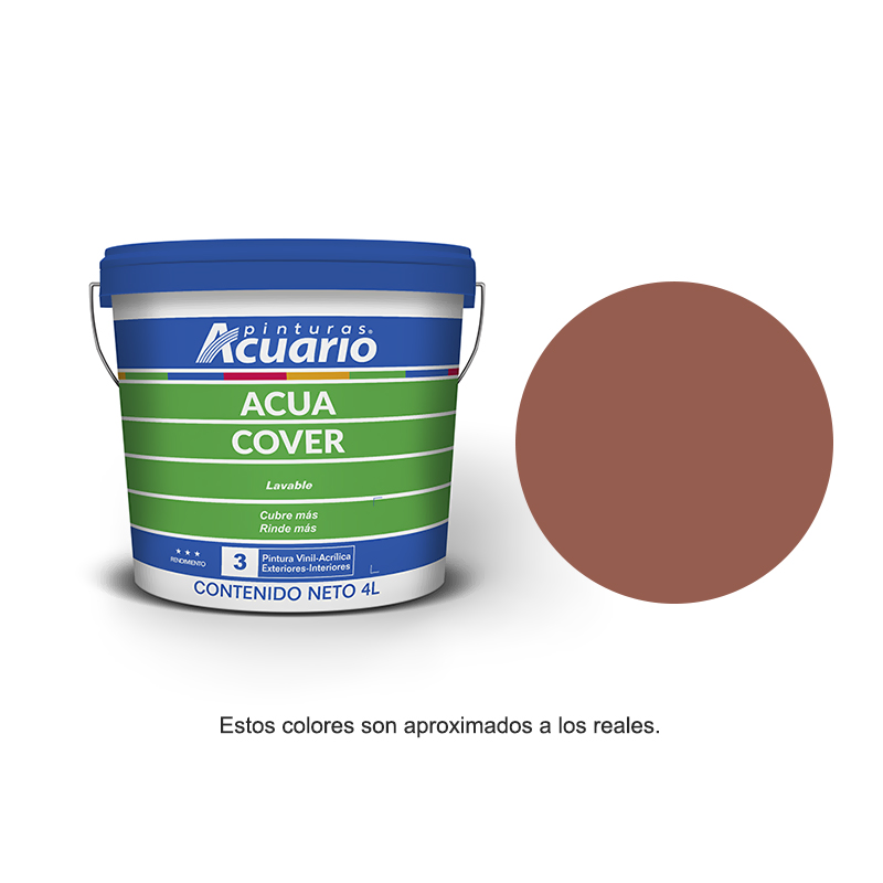 Pintura Acuario Acua Cover Galón 4L Color Rojo Óxido VA92340