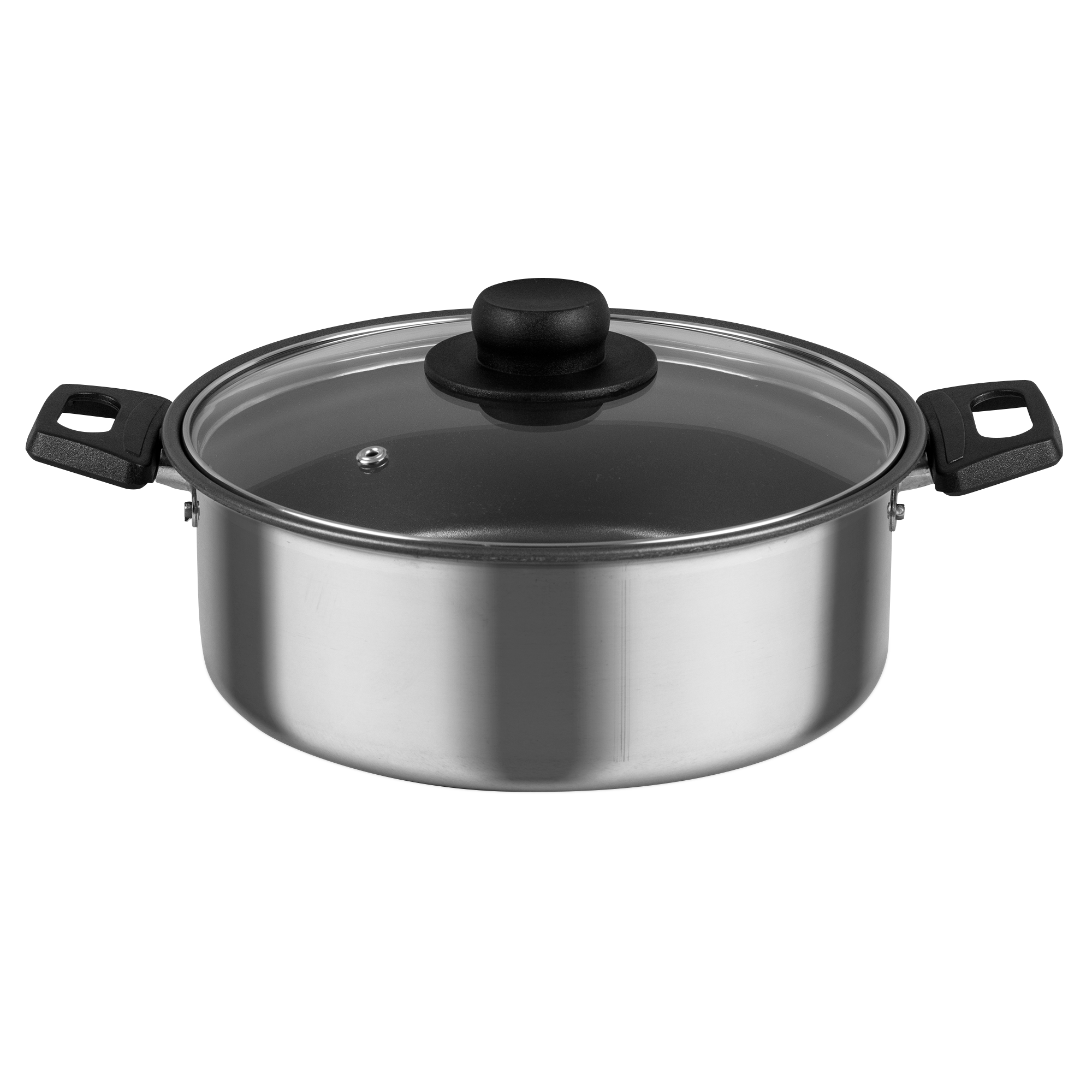 Cacerola de 22 cm Ekco de Aluminio con Tapa de Vidrio Color Gris con Duraflon de Alto Rendimiento