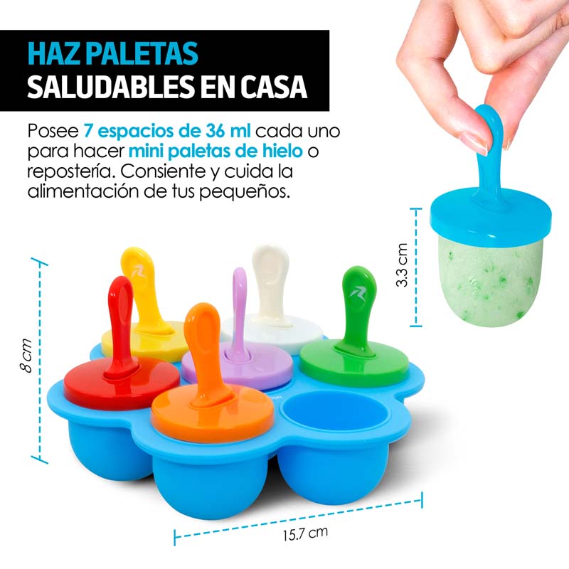 Molde para Paletas de Hielo para Bebé y Niño Silicona Flexible Redlemon