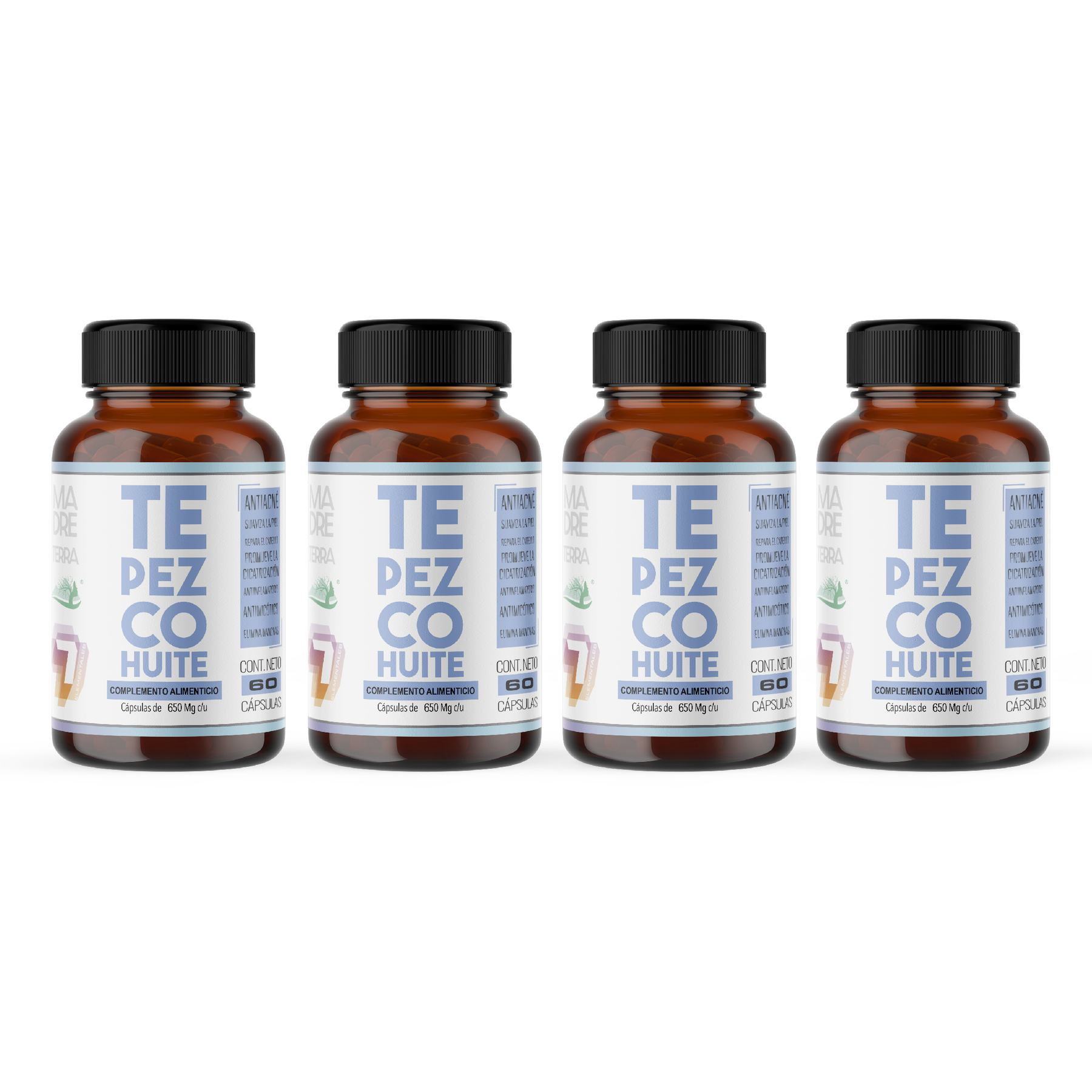 Tepezcohuite Orgánico Natural 4 Pzas