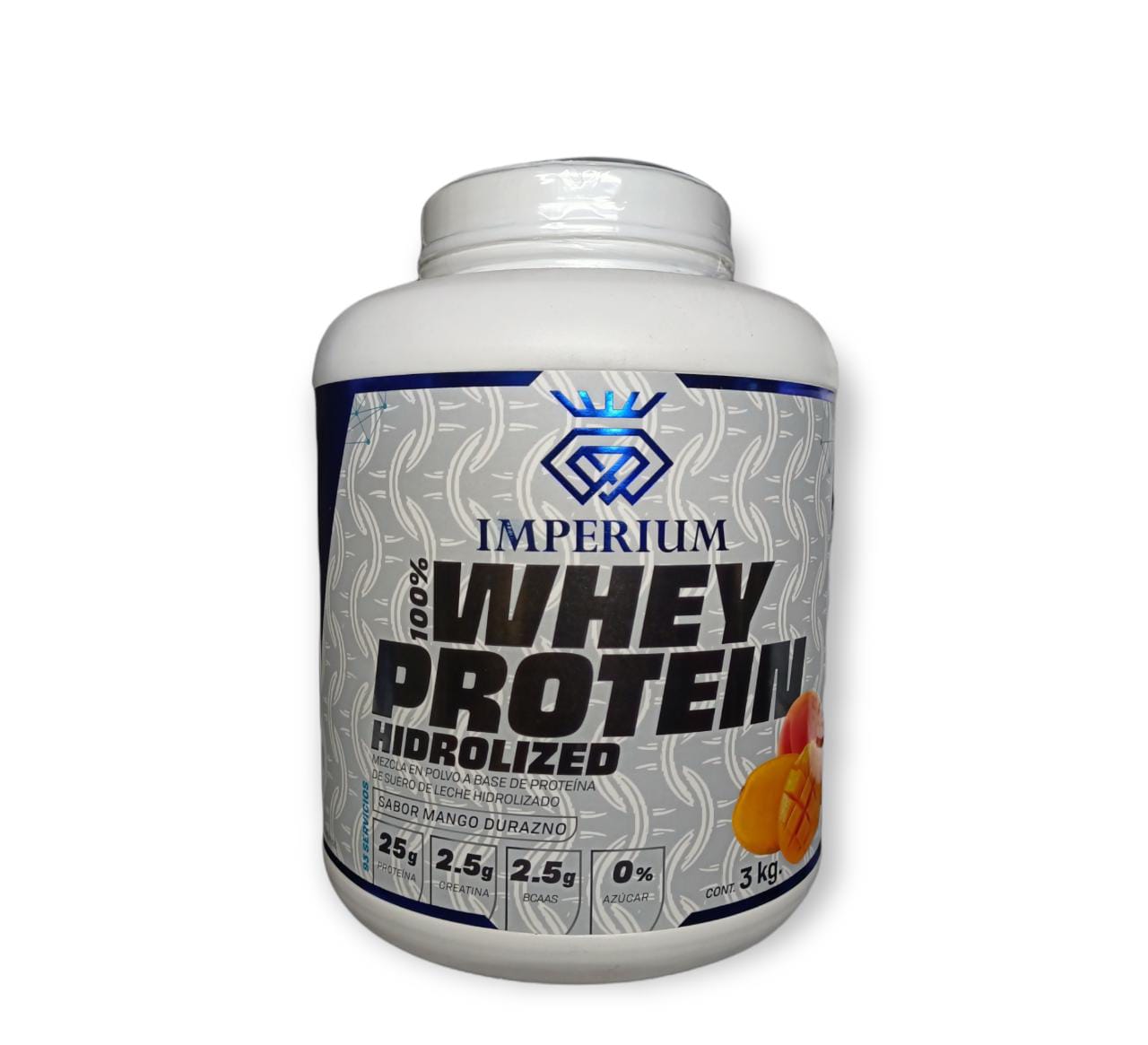 WHEY PROTEIN IMPERIUM HIDROLIZADA 3 KILOS SABOR MANGO  DURAZNO 