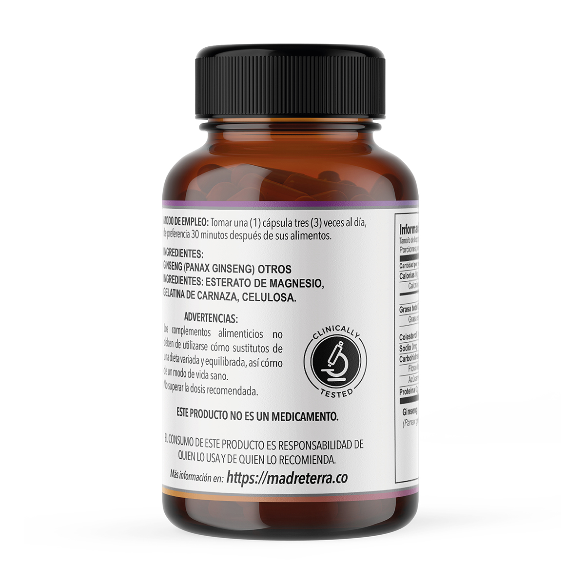 Ginseng Orgánico Natural 3 Pzas