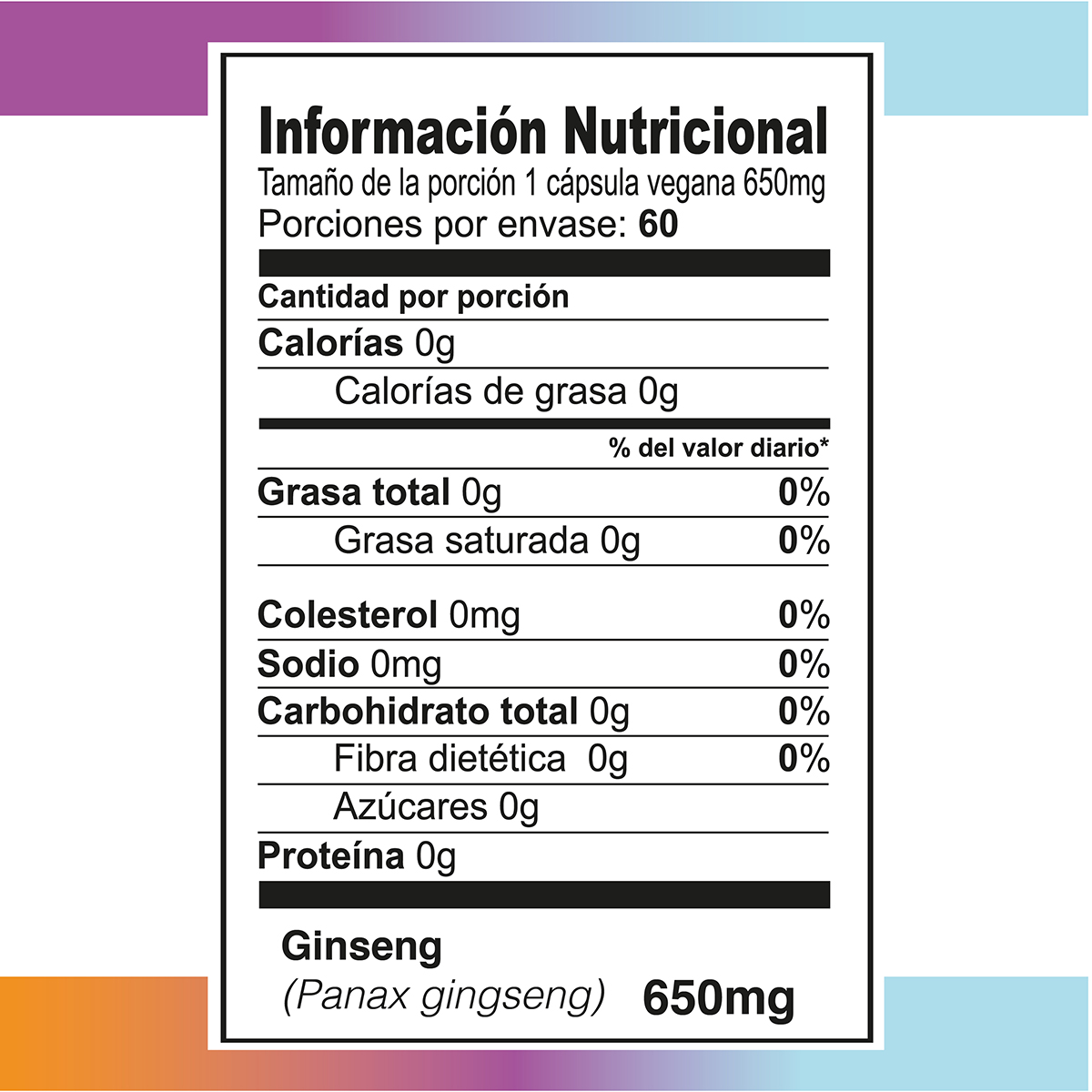 Ginseng Orgánico Natural 3 Pzas
