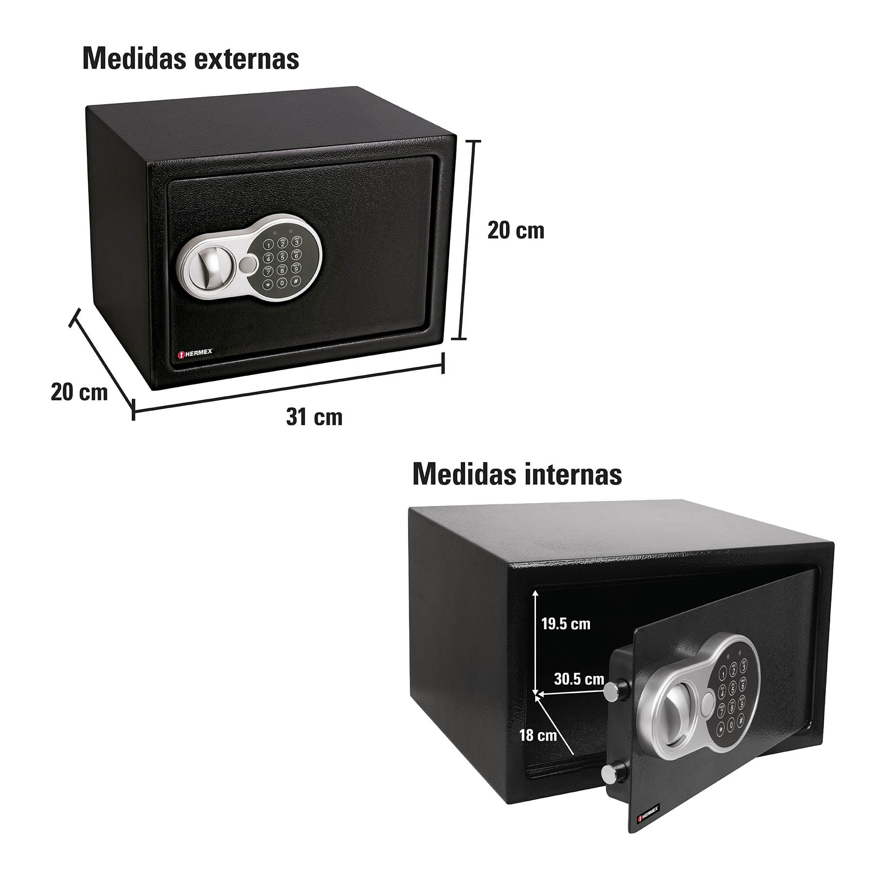 Caja De Seguridad Electrónica, Caja Fuerte 31 cm, 11 litros, Para Valores  Fabricadas En Acero