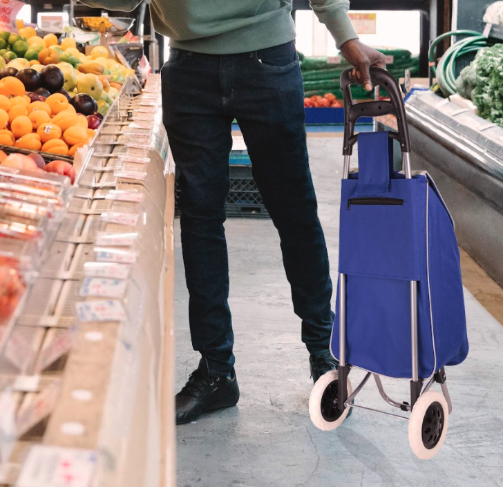 Carrito Sencillo Plegable Para Mandado, Resistente AZUL.