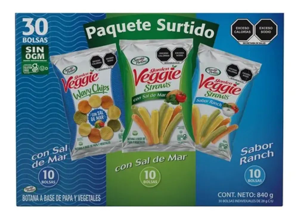  Garden Veggie Papas Fritas Empaque Surtido 840g 30 Bolsas