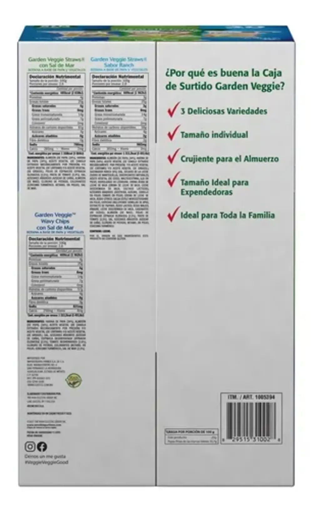  Garden Veggie Papas Fritas Empaque Surtido 840g 30 Bolsas