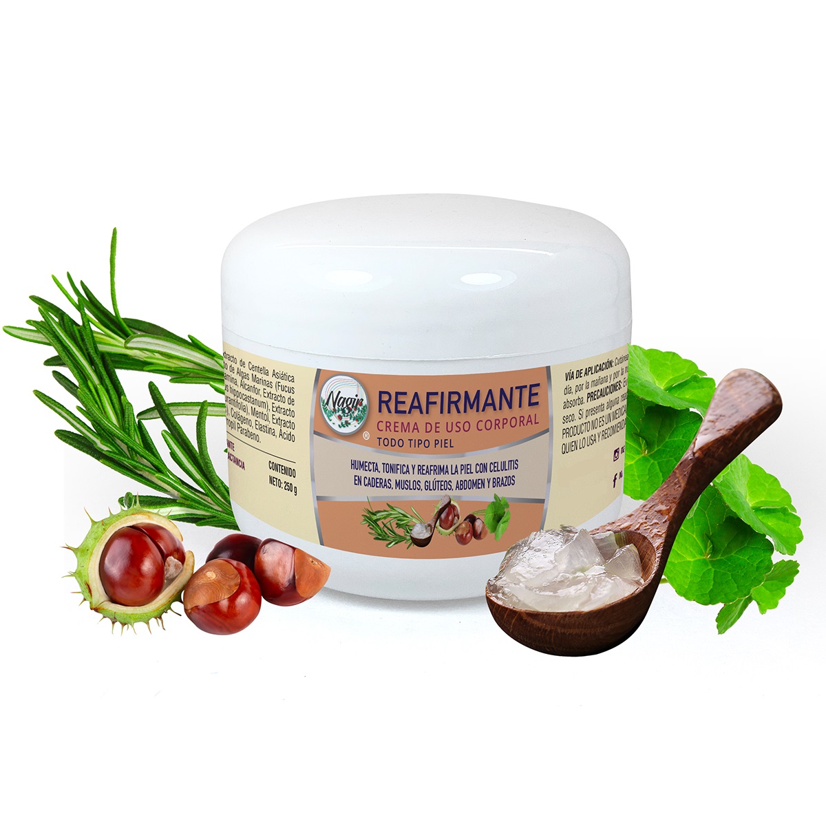 Crema Reafirmante NAGIR Cosmética Anti Celulitis 250 g