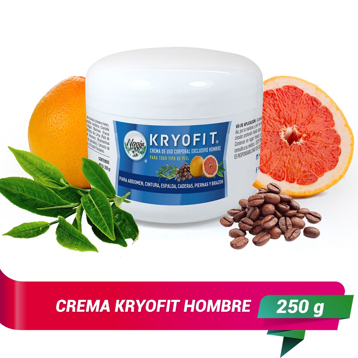 Crema Reductora KRYOFIT para Hombre de 250 g