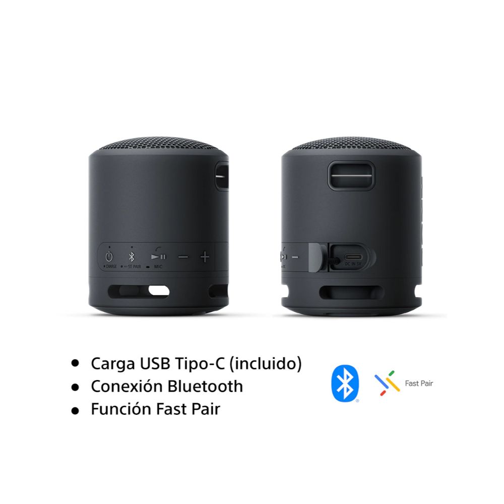 Bocina Sony con Extra Bass micrófono y conexión Bluetooth SRS-XB13-BC color negro