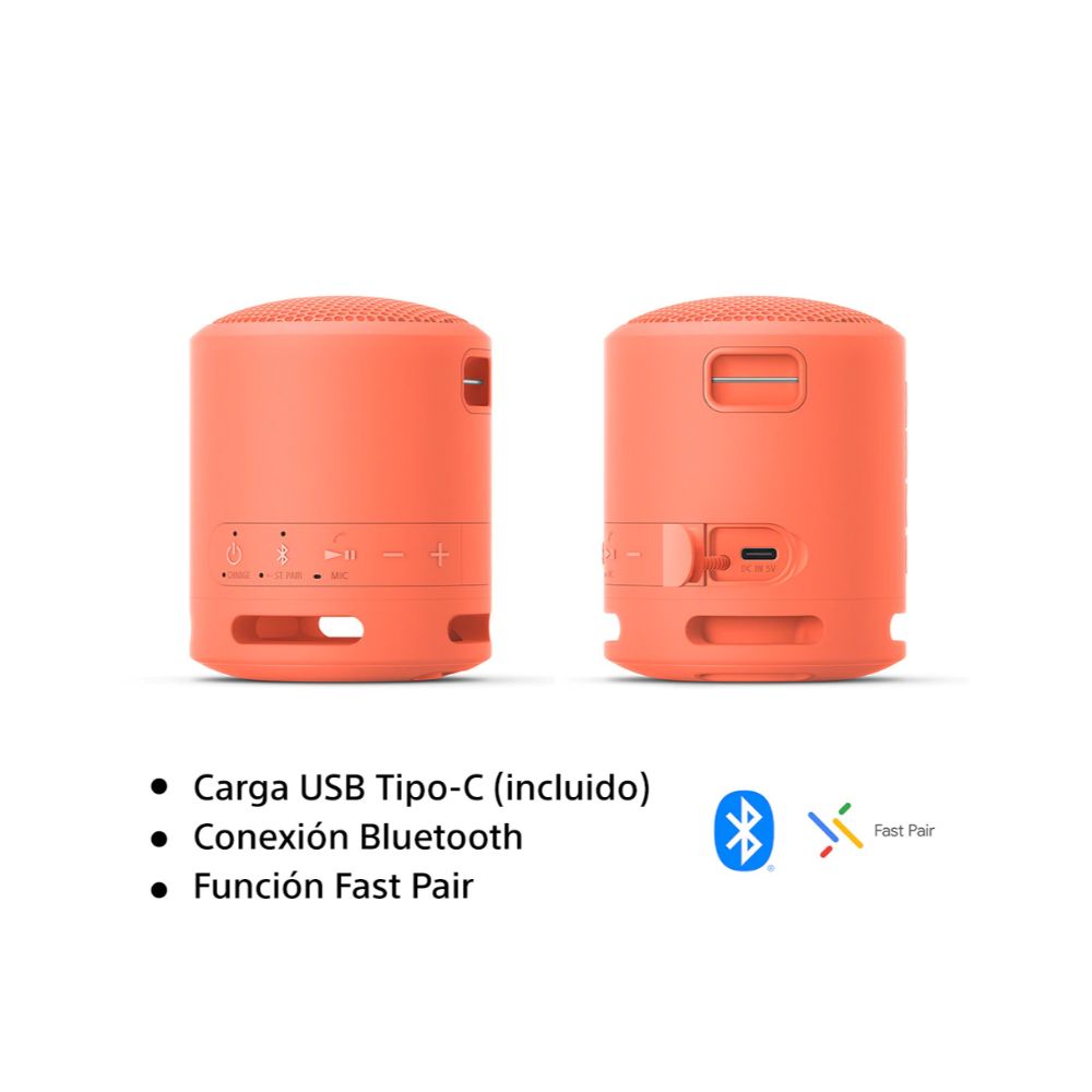 Bocina Sony con Extra Bass micrófono y conexión Bluetooth SRS-XB13PC Roja 