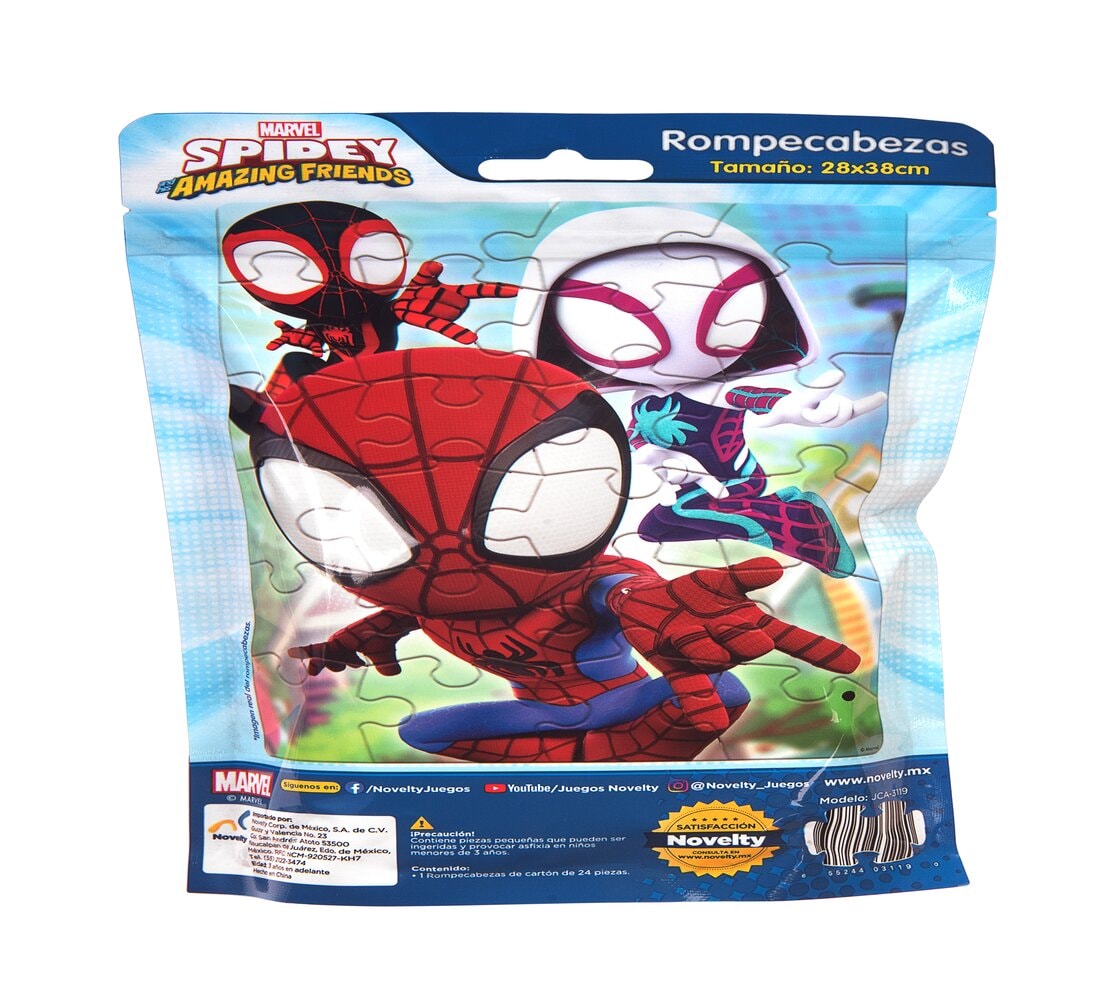 Paquete Rompecabezas Bolsa Foil Spidey 24 Piezas para Fiesta Infantil