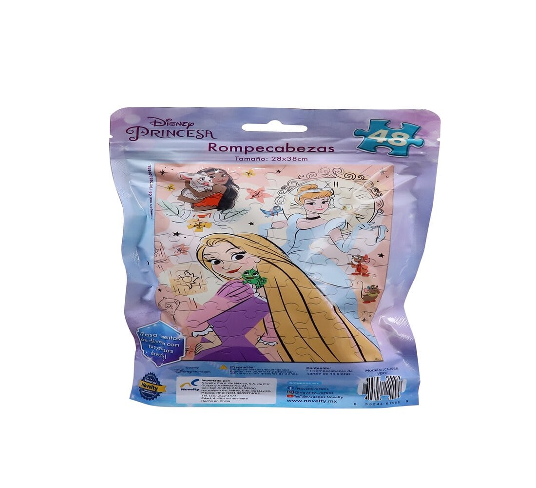 Paquete Rompecabezas Bolsa Foil Princesas 48 Piezas para Fiesta Infantil