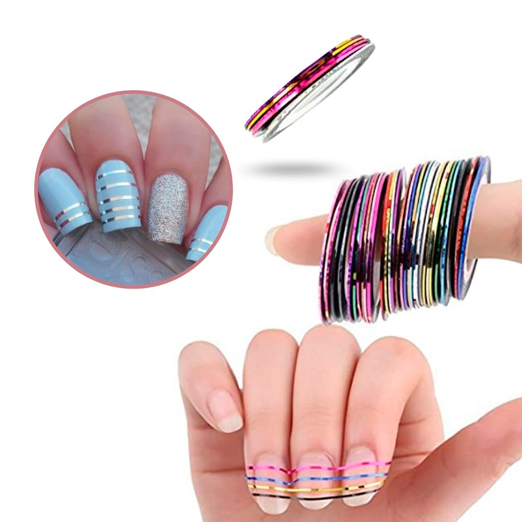 Cintillas Decorativas Para Uñas Manicura 10 Piezas De Cintillas Para Uñas Acrilicas, Gel, Postizas Y Naturales