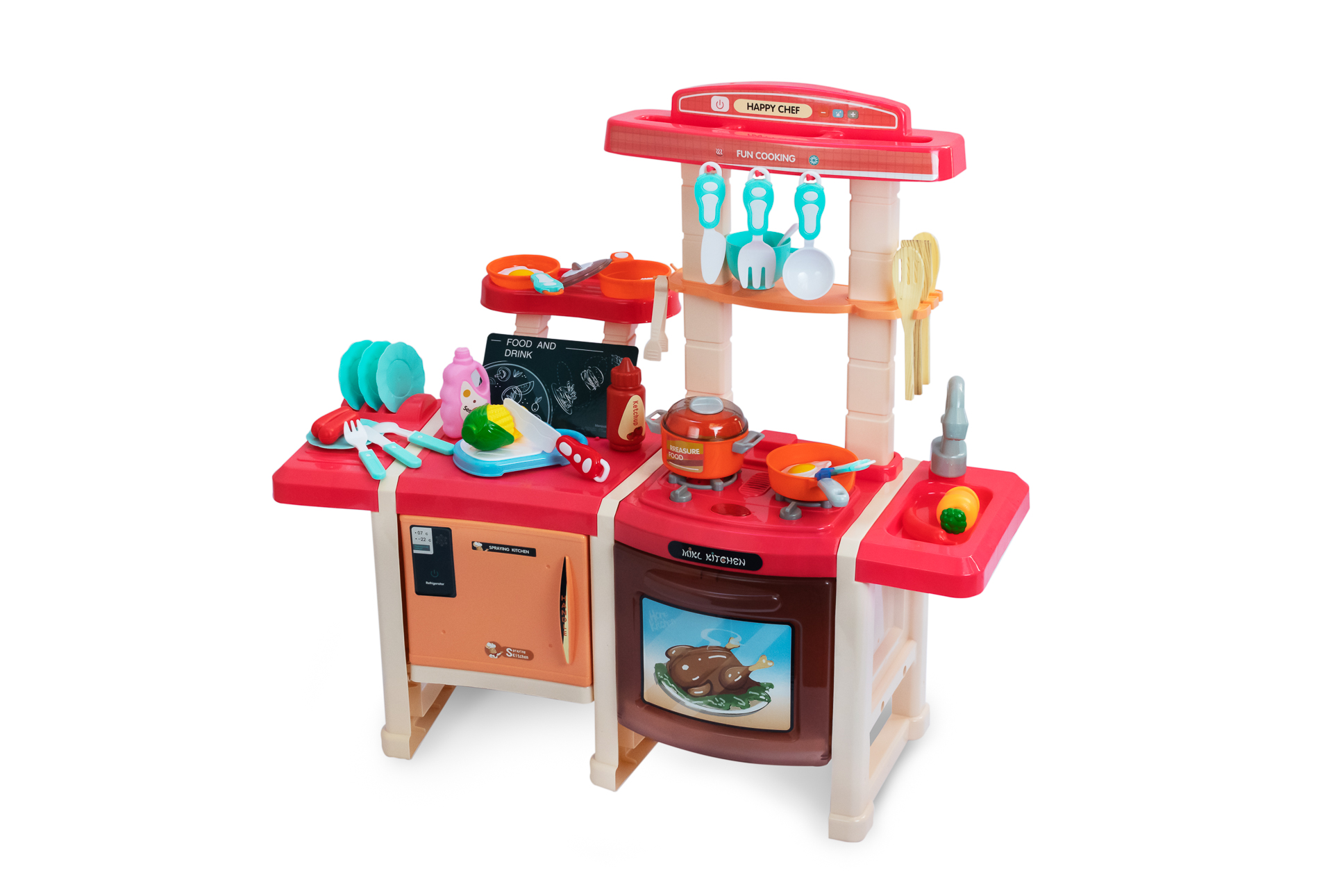 Cocina de juguete con efectos de luz, sonido, vapor y funciona con agua M83R