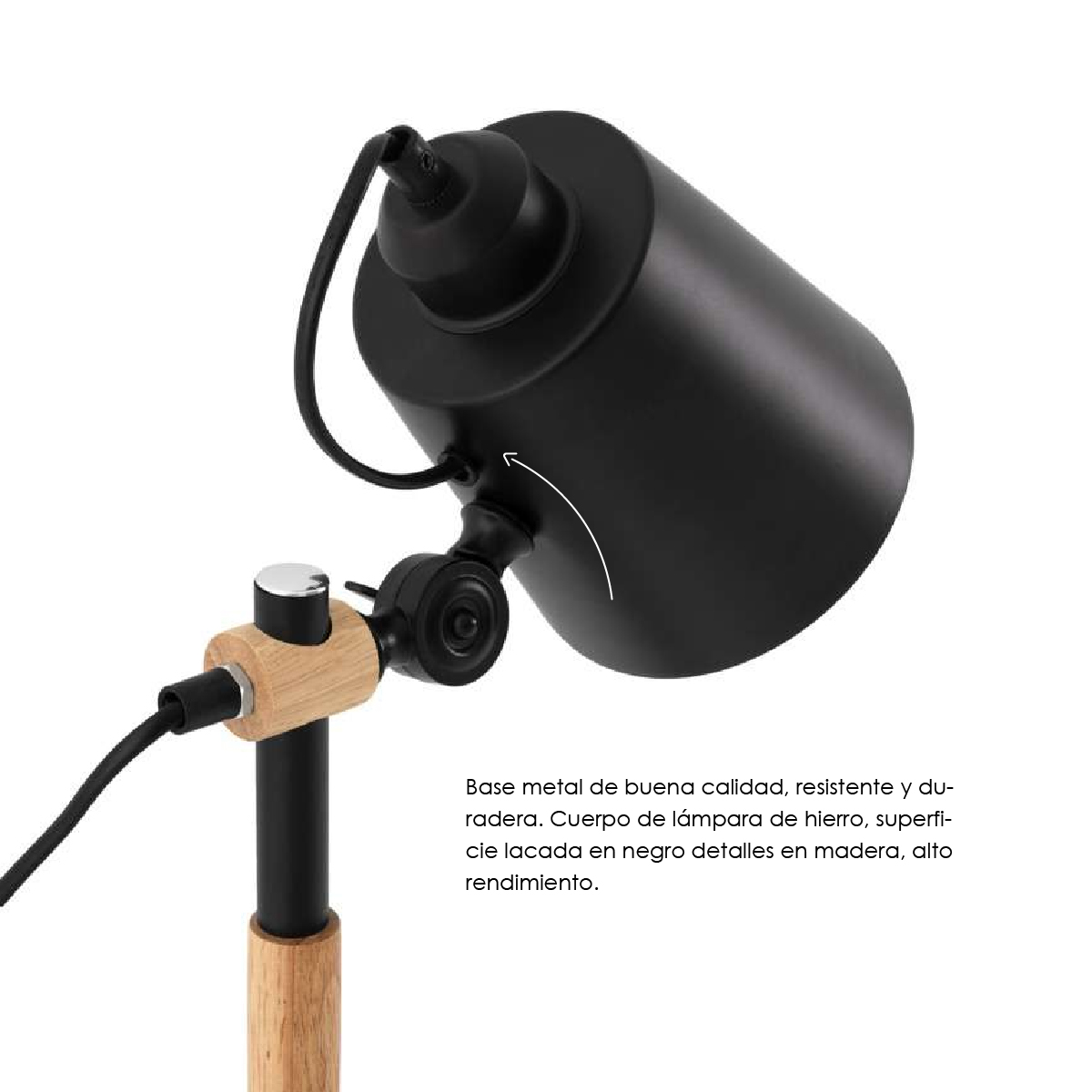 Lampara de escritorio luz de mesa ajustable moderna detalles de madera