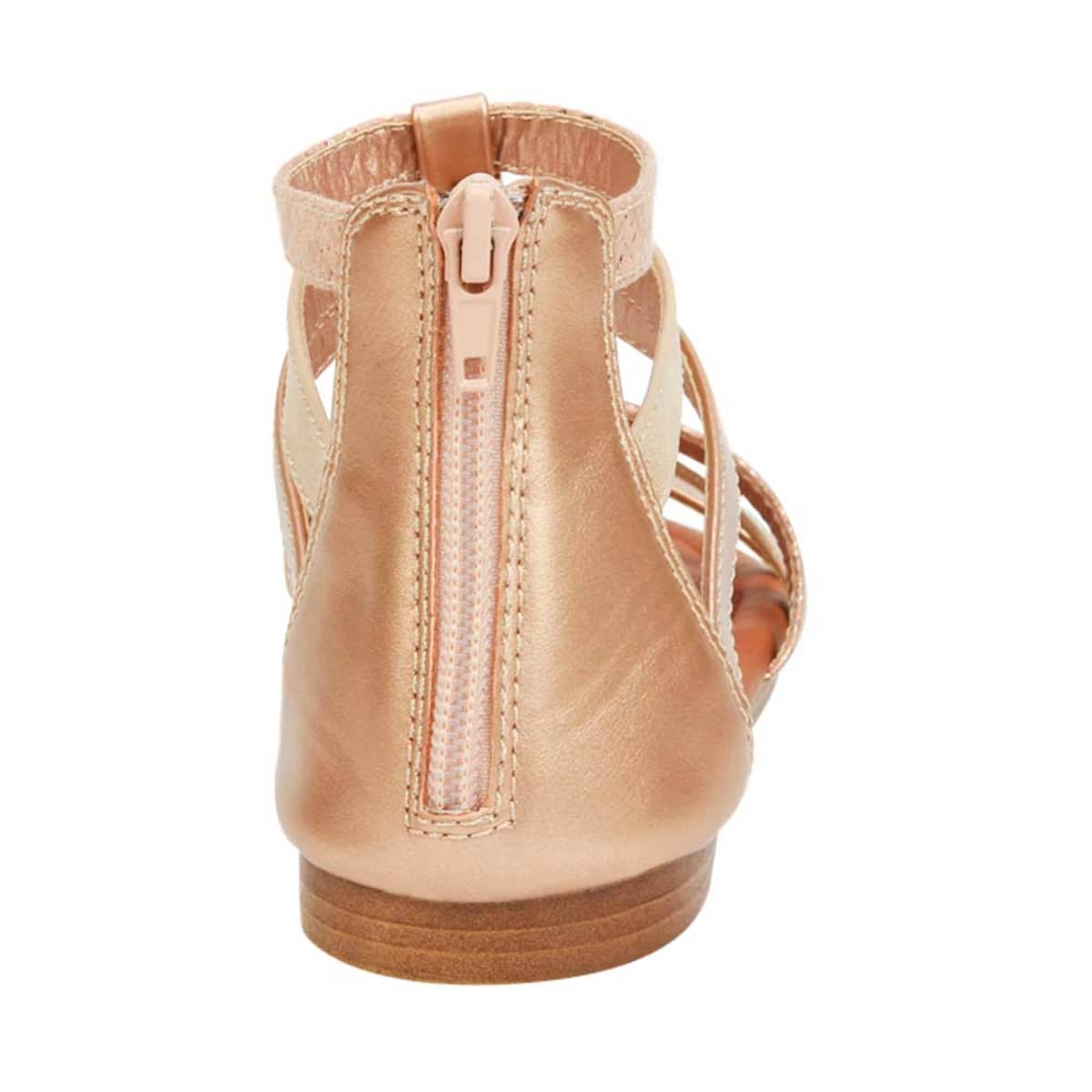 Sandalias para mujer marca PBPS, color rosegold, con corte romano, mod. 990062