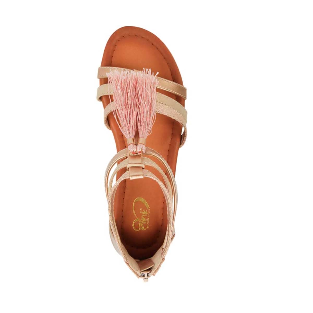 Sandalias para mujer marca PBPS, color rosegold, con corte romano, mod. 990062