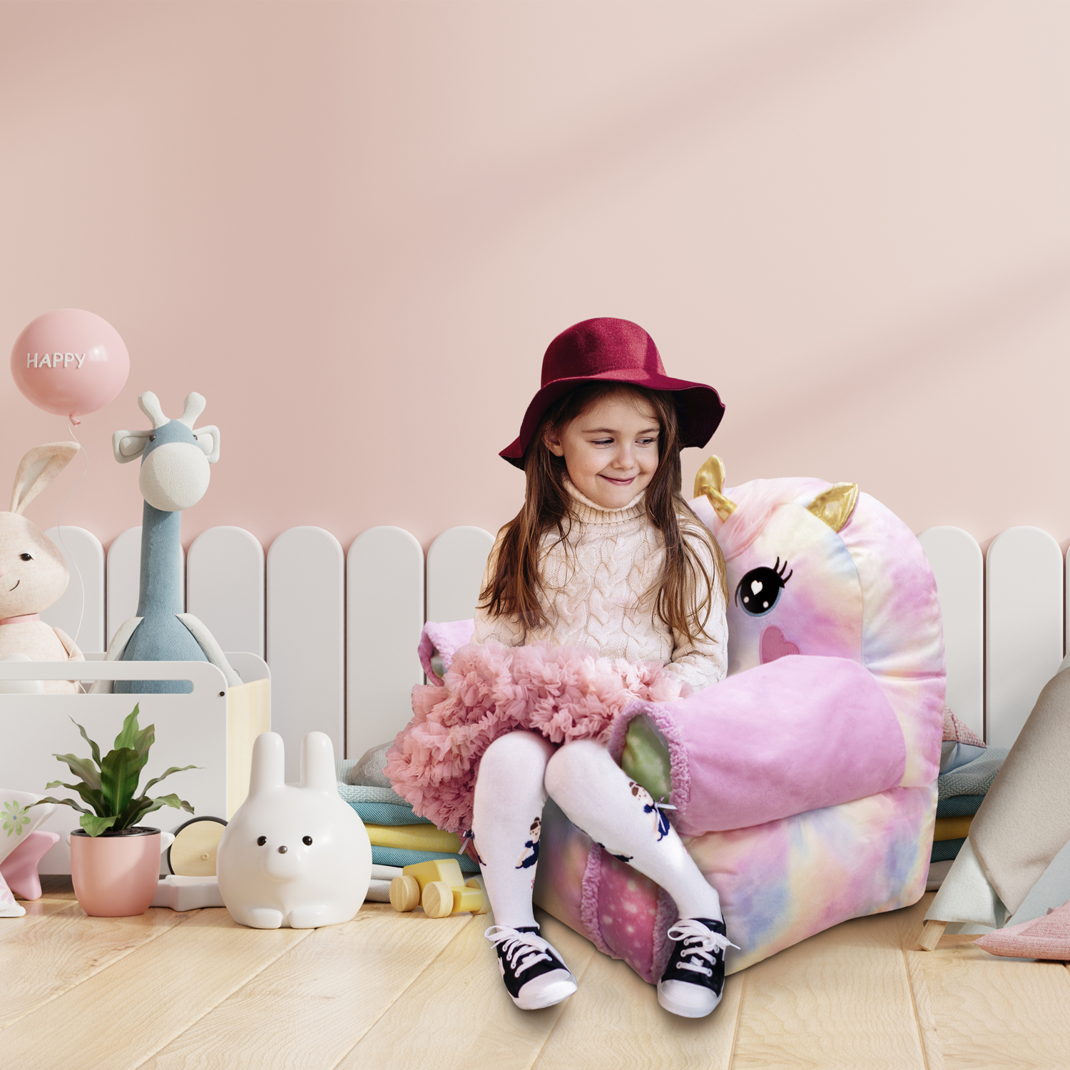 Puff Sillón Unicornio para niñas
