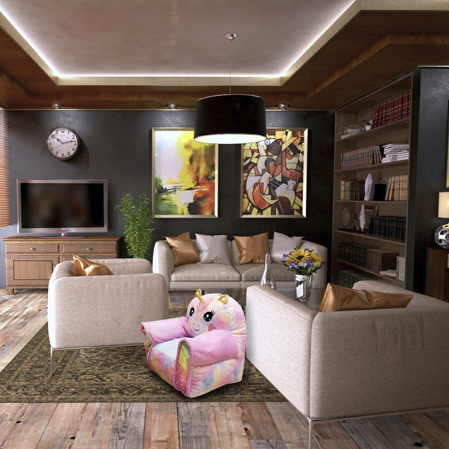 Puff Sillón Unicornio para niñas