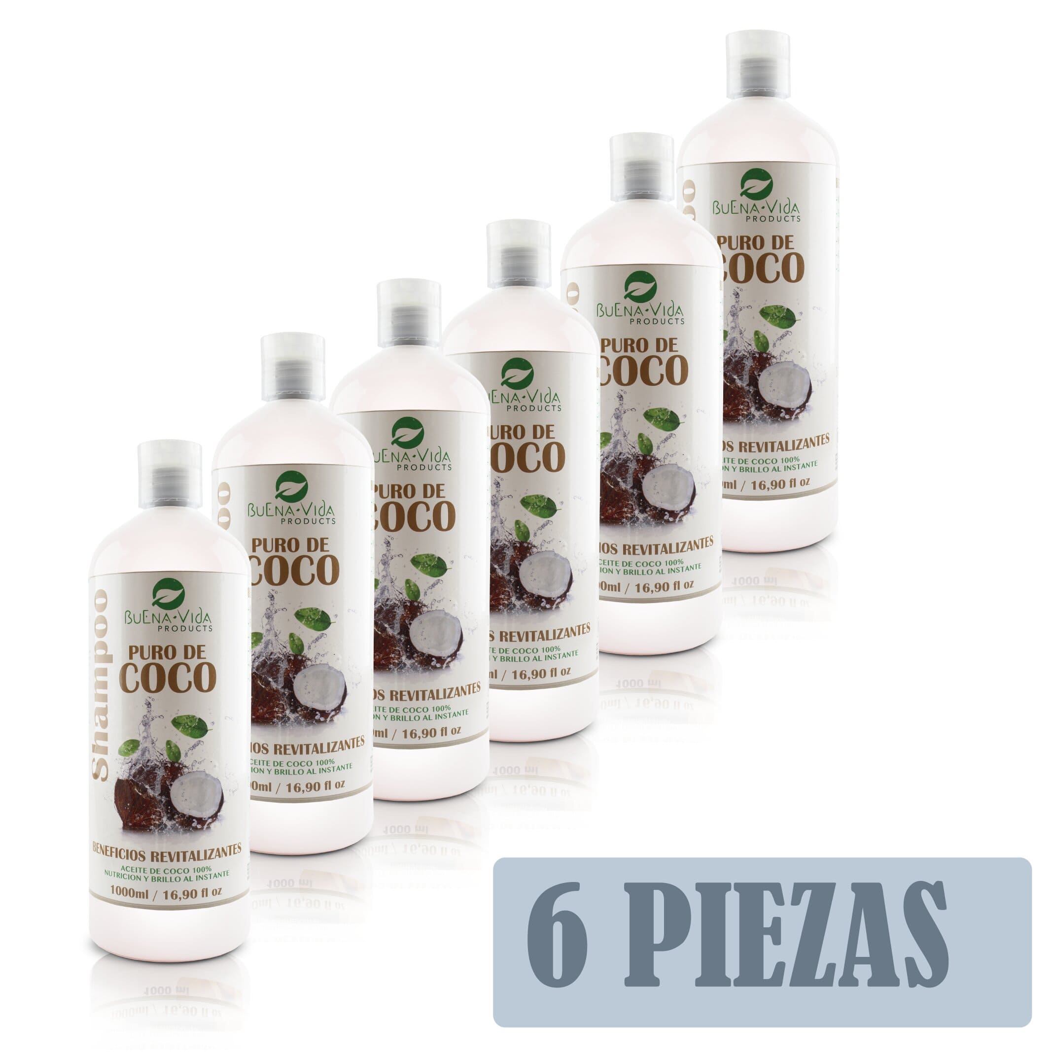 Shampoo Puro de Coco BuenaVida - Mayoreo 6pzs
