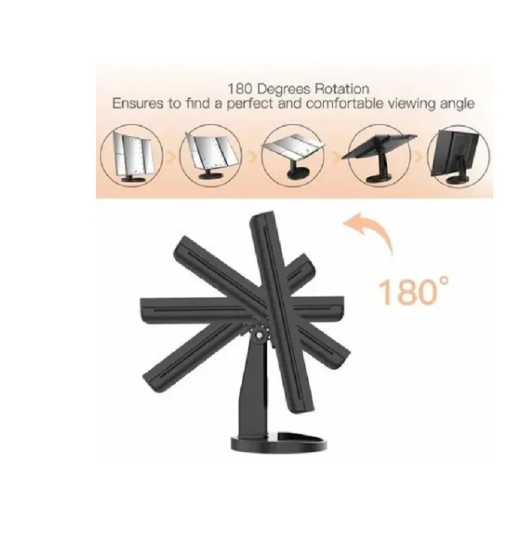 Espejo Maquillaje Tríptico Luz Aumento 10x/3x/2x