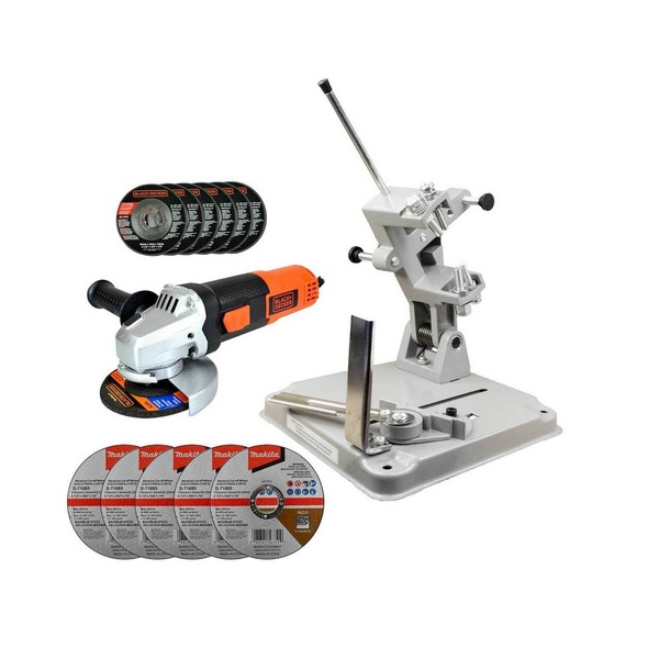 Esmeril Angular B&d + Soporte De Amoladora + Kit Disco Corte