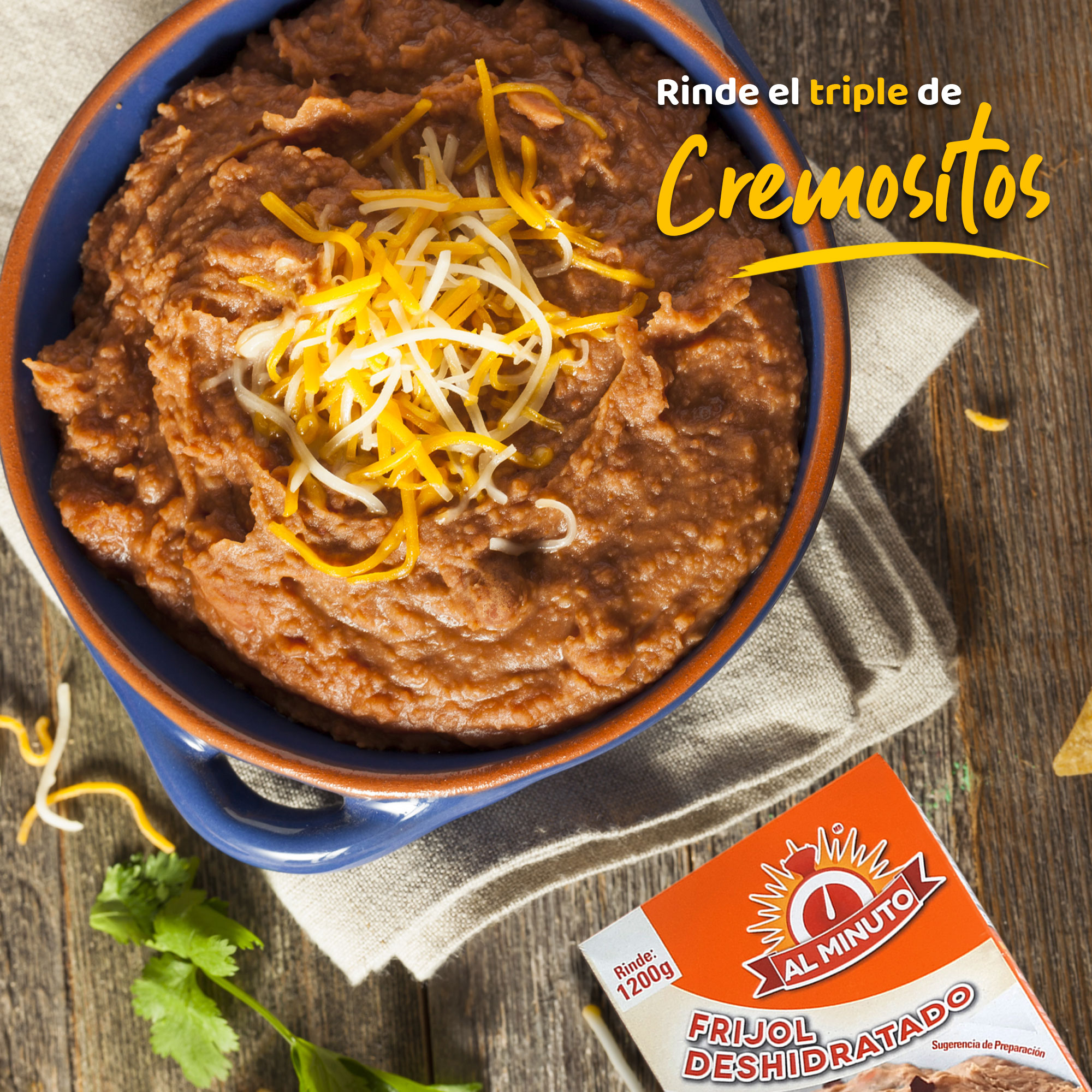 Frijol Al Minuto - bayo instantáneo - 3pack, rinde c/u 1.2 kg