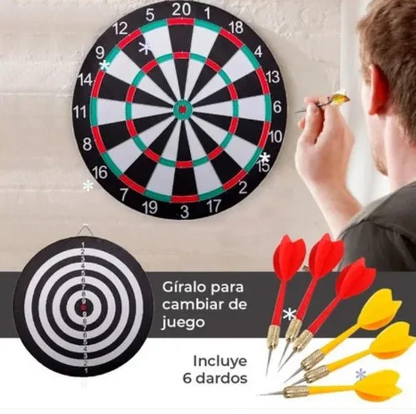 Juego Tablero Con Dardos Y Tiro Al Blanco De Gran Calidad