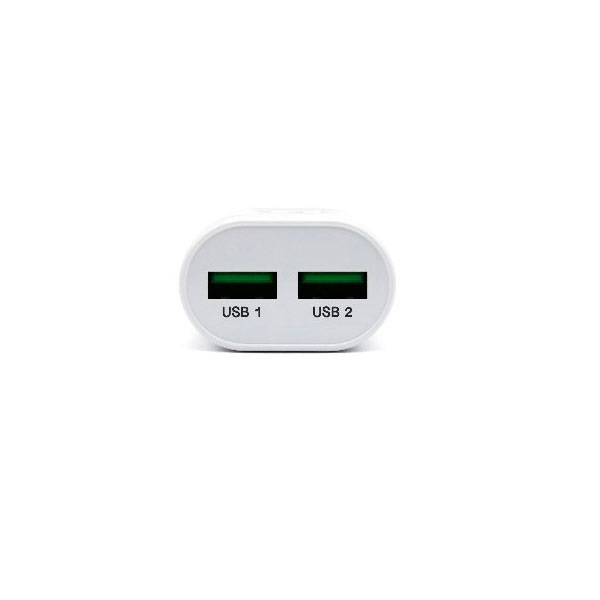 Cargador blanco De Pared 2 Puertos USB 2.0 Carga Energia Celular Tableta Universal 161264B Cubo